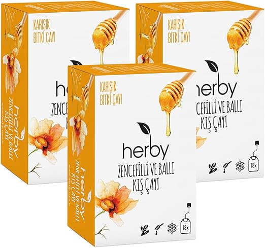 Herby Zencefilli Ballı Kış Çayı, 3'lü Paket
