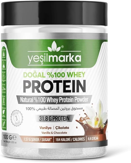 Yeşilmarka Natural Whey Protein Powder - Vanilin/Chocolate 100g Protein Tozu