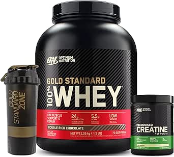 Optimum Nutrition Gold Standart Whey Protein 2.3 kg+ ON Kreatin + ON Shaker
