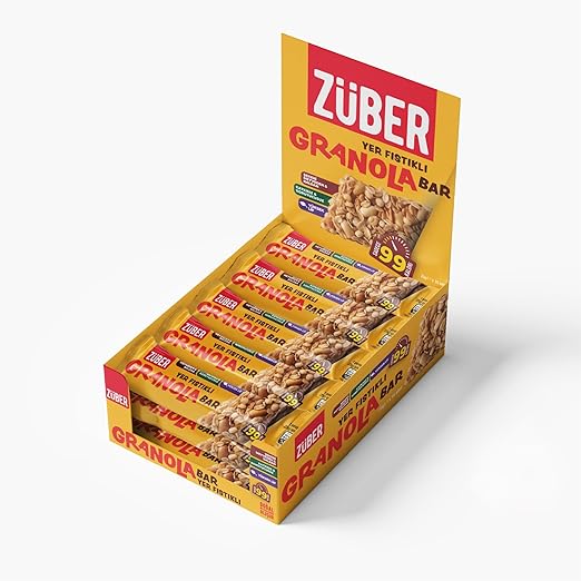 Züber Granola Bar Yer Fıstıklı, 25Gr, 15 Adet