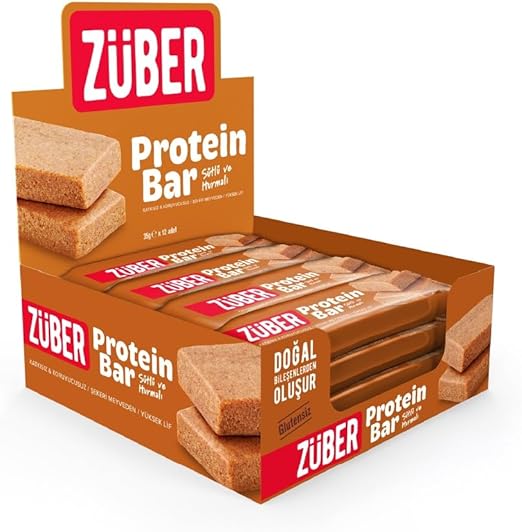 Züber Sütlü ve Hurmalı Protein Bar - 12 Adet x 35Gr