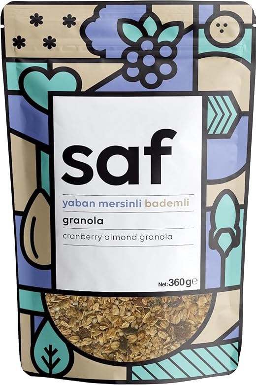 Saf Yaban Mersinli & Bademli Granola 360gr