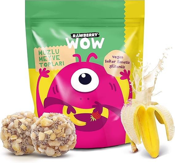 Rawberry Kids Muzlu Toplar - Şeker İlavesiz - Glütensiz - Vegan - Sağlıklı Atıştırmalık (8 PAKET)