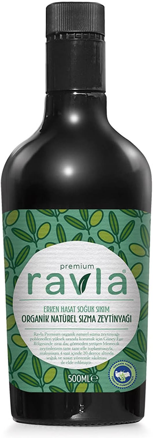 Ravla Yüksek Polifenollü Organik Naturel Sızma Zeytinyağı - 500ml