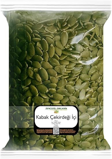 Zencefil Organik Kabak Çekirdeği İçi 500 Gr. Çiğ Kabak Çekirdeği İçi 1. Kalite Tertemiz ve Taze
