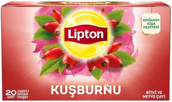 Lipton Kuşburnu Bardak Süzen Poşet Bitki Çayı 20'li Paket, 50 g