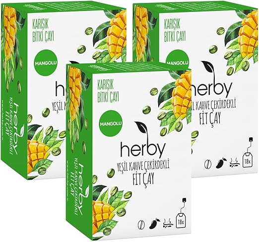 Herby Yeşil Kahve Çekirdekli Fit Çay, 3'lü Paket