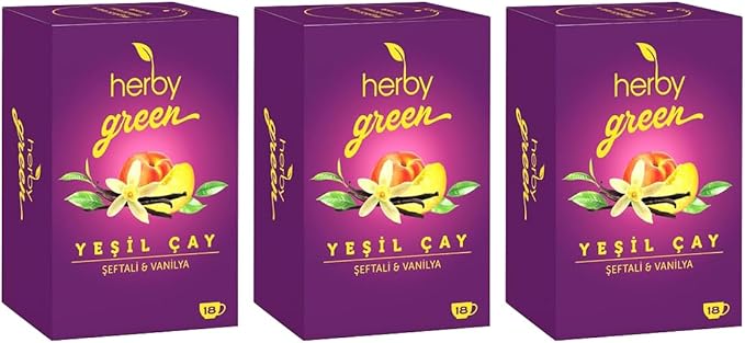 Herby Yeşil Çay Şeftali ve Vanilya 3'lü paket
