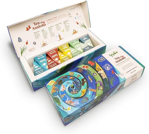 Lazika – Hediyelik Anadolu Çay Koleksiyonu, Siyah, Yeşil, Earl Grey ve Bitki Çayları, Çay Severler İçin Özel Set (Tea of Anatolia)