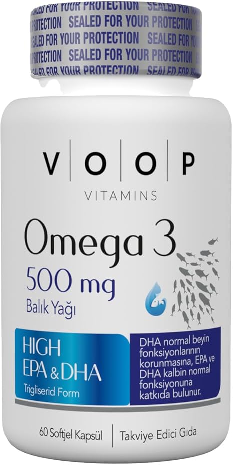 VOOP Omega 3 Balık Yağı | Yüksek EPA & DHA - 500 Mg 60 Kapsül