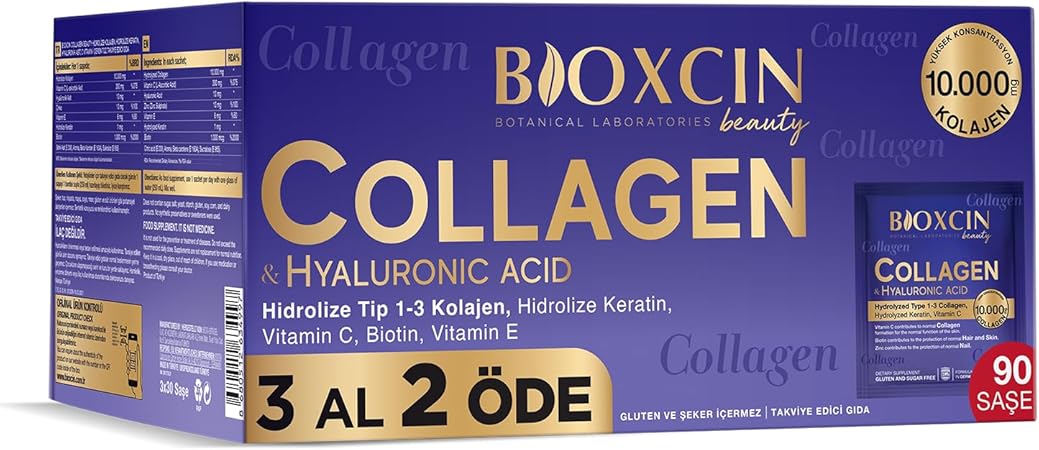 Bioxcin Beauty Collagen Toz Saşe 10.000 mg – Tip 1 & Tip 3 Hidrolize Kolajen